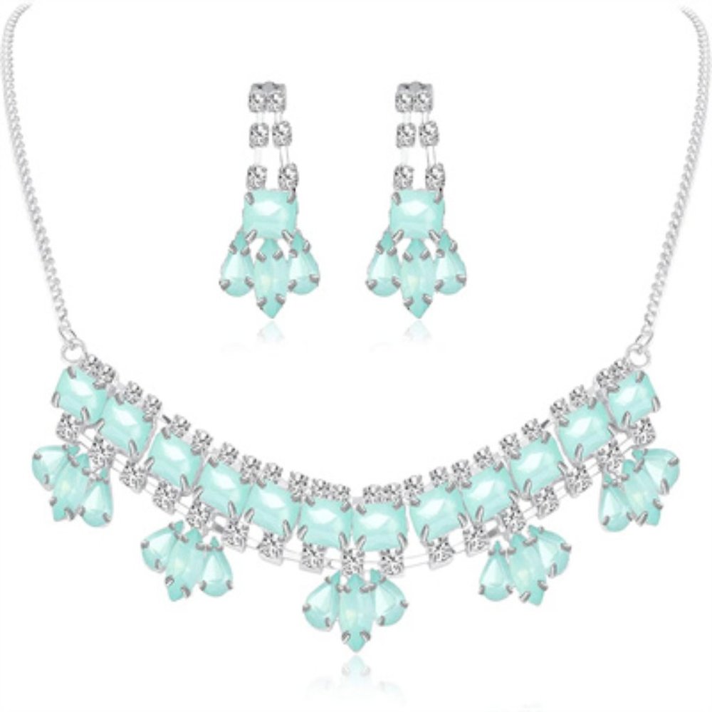 Rhinestone Necklace and Earrings Set Lady bridesmaid set Elegant necklace and ea